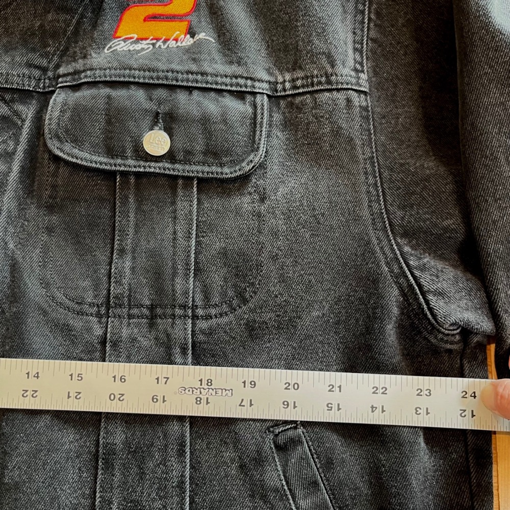 Lee Mens NASCAR‎ Rusty Wallace #2 Denim Jacket Black Vintage 90s Racing Large L - Picture 6 of 7